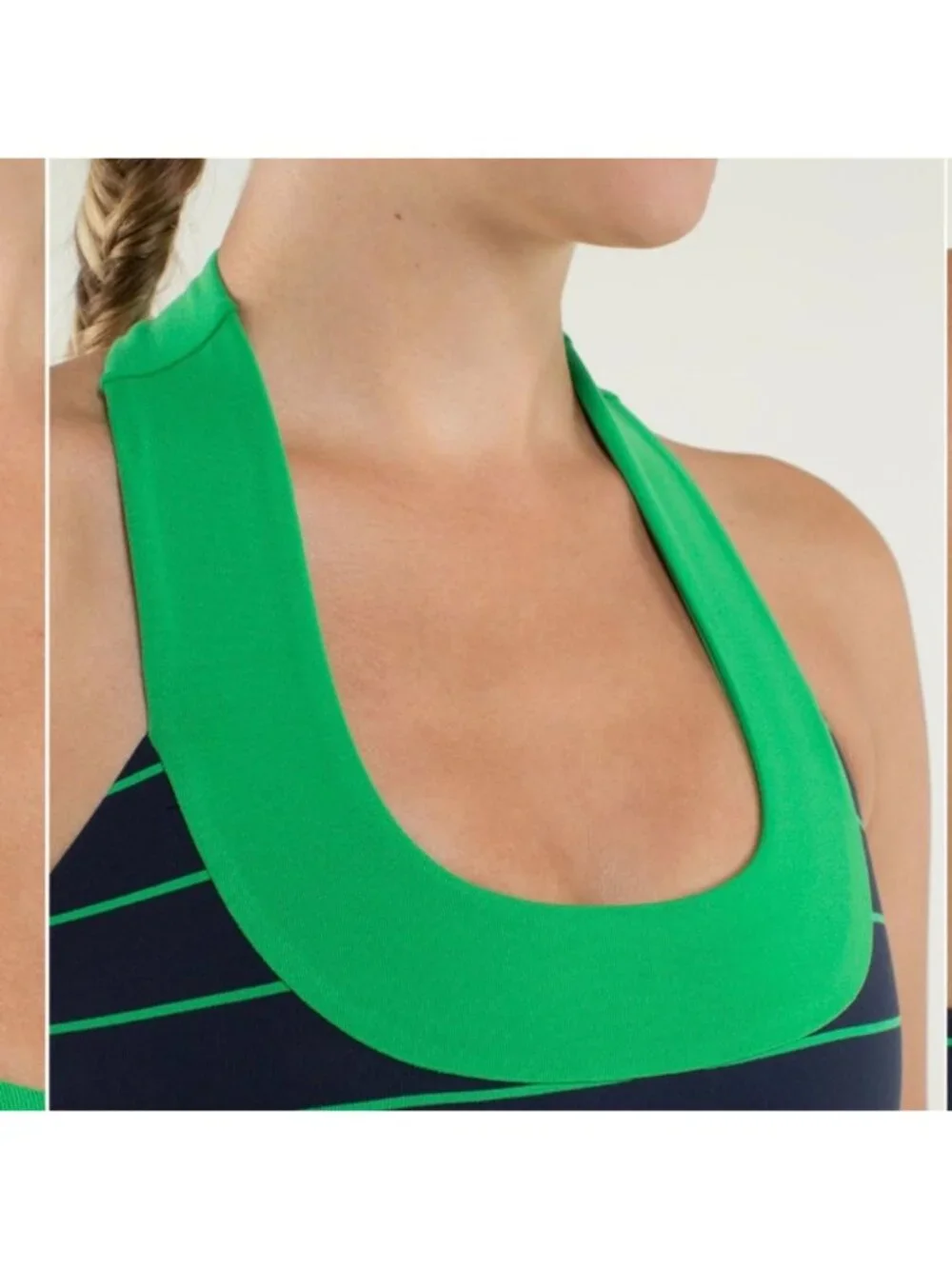 Lululemon Scoop Neck Tank *Luon Light Slalom Stripe Inkwell /Green Bean/ Inkwell